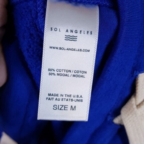 SOL ANGELES Mens Shorts Medium Blue Pull On Sweat Waves Logo Drawstring $118 - Picture 10 of 11